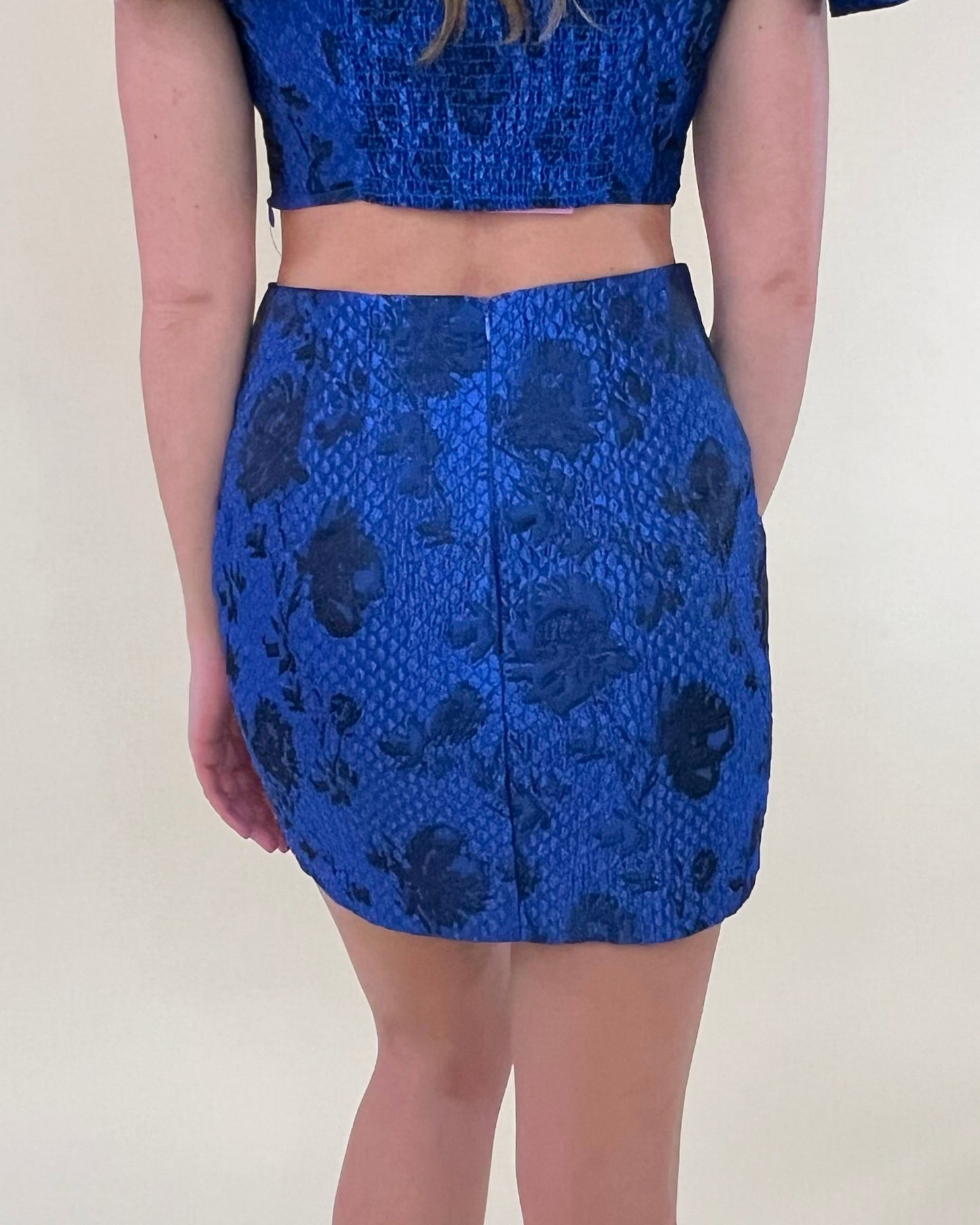 Blue But New Floral Mini Skirt