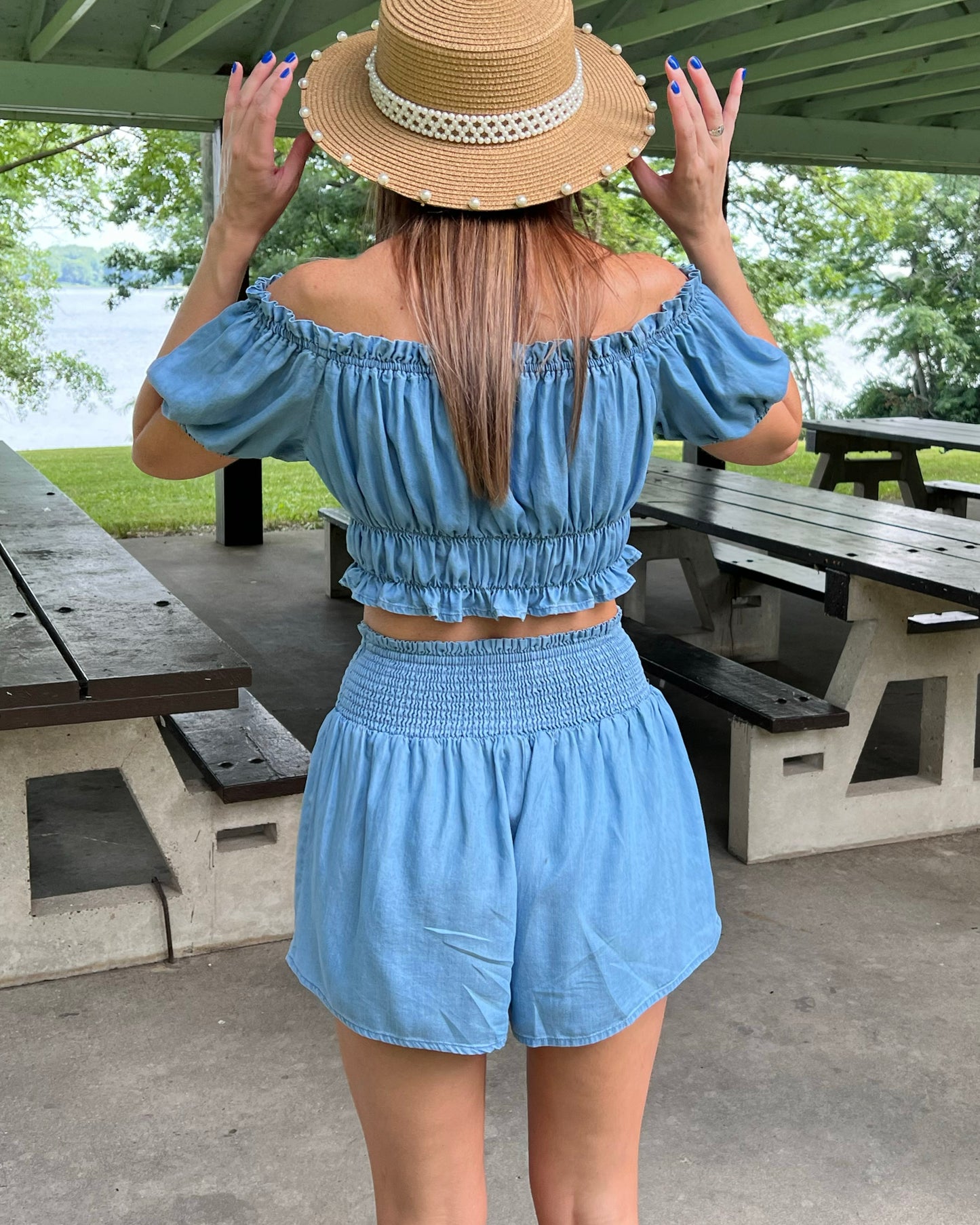 Lake Side Smocked Waist Shorts