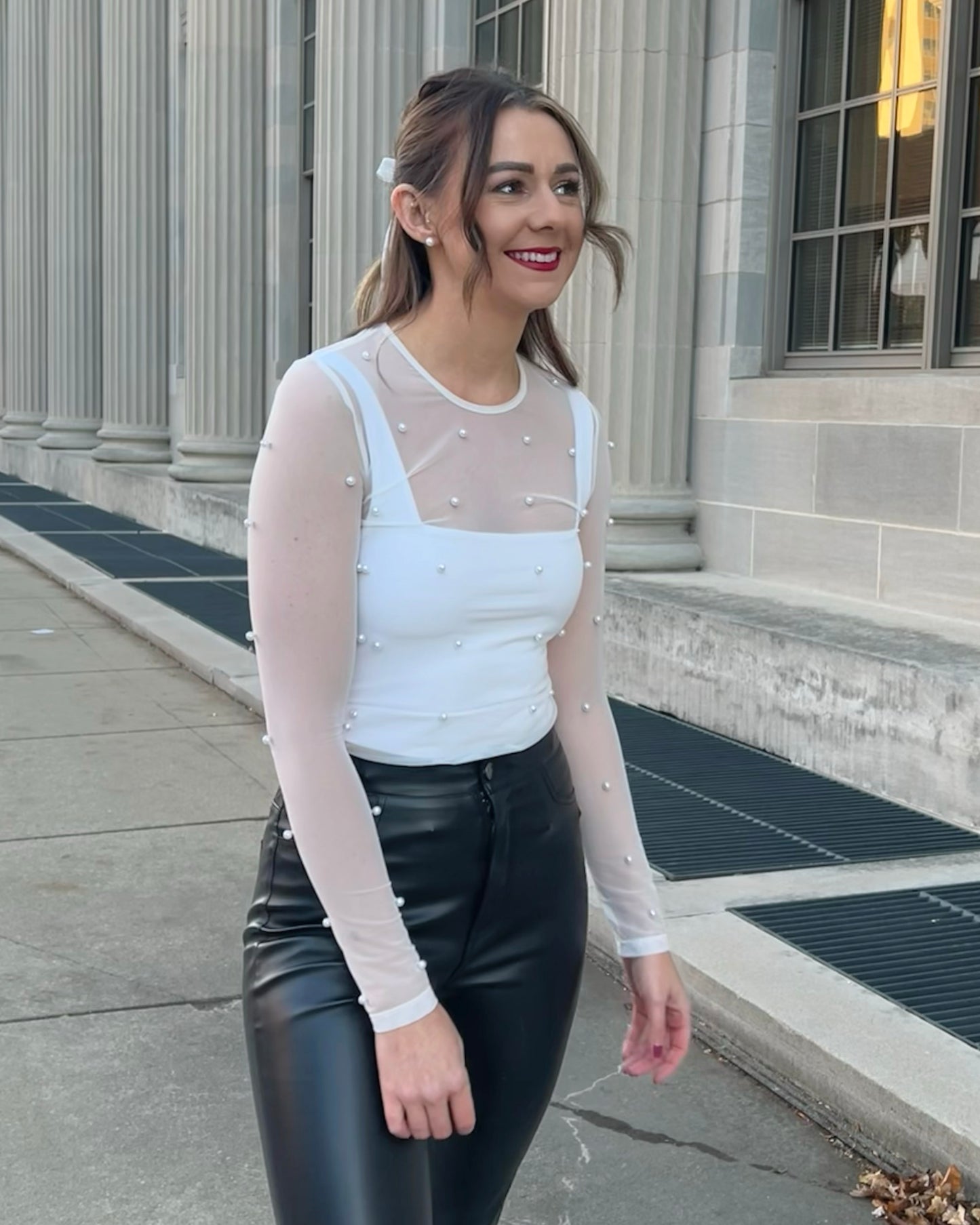 She's a Pearl Mesh Top