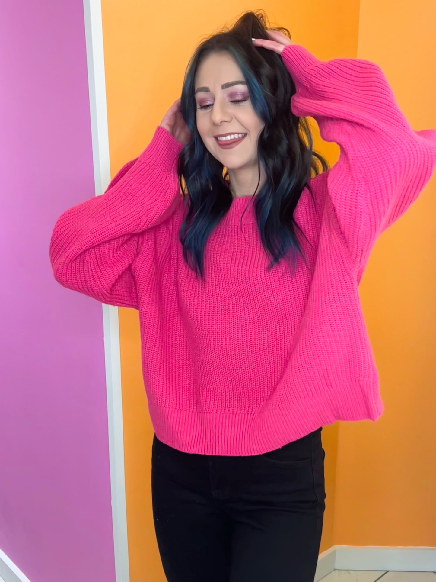 Don't Be A Tease Pink Knit Sweater