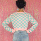 Cotton Candy Checkered Cardigan