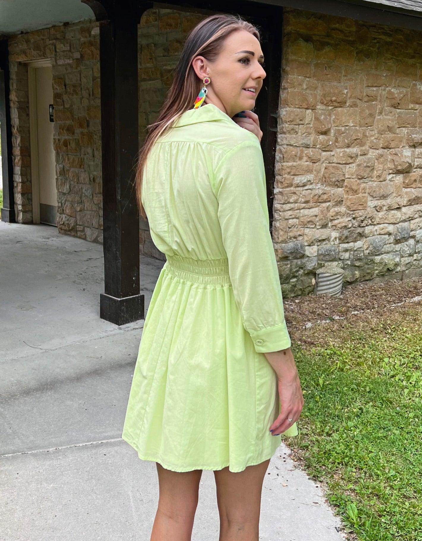 Key Lime Pie Collared Mini Dress