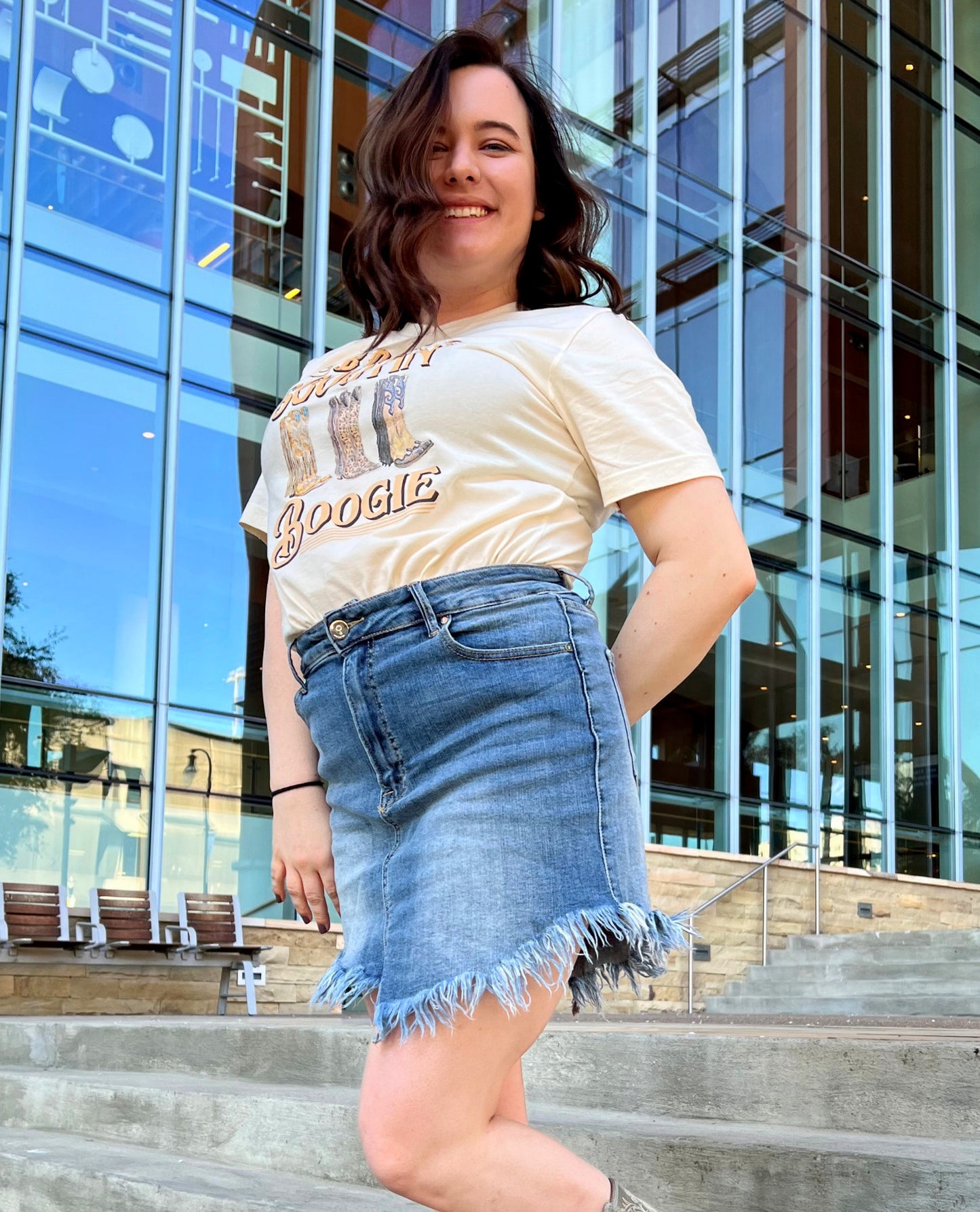 Square Dance Jean Skirt